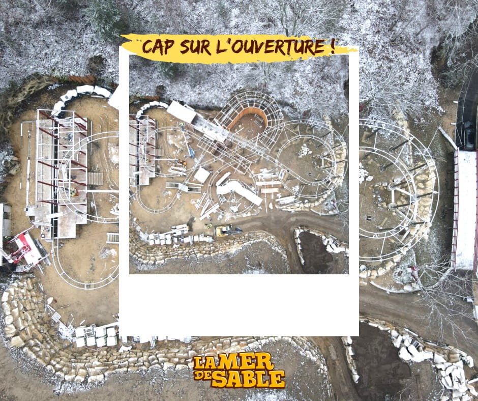 Parcours de Silver Mountain la nouvelle montagne russe de la Mer de Sable